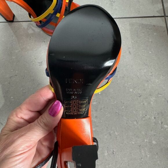 Fendi Women's Multicolor Strappy Heels - Picture 7 of 8